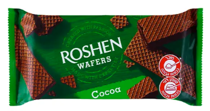 Вафлі Roshen Wafers Cocoa 216 г
